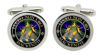 Mackenzie Scottish Clan Cufflinks in Chrome Box