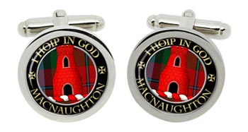 Macnaughton Scottish Clan Cufflinks in Chrome Box