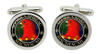 MacNeacail Scottish Clan Cufflinks in Chrome Box