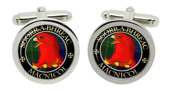 Macnicol Scottish Clan Cufflinks in Chrome Box