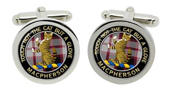 Macpherson Scottish Clan Cufflinks in Chrome Box