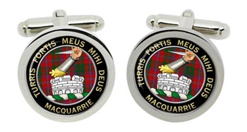Macquarrie Scottish Clan Cufflinks in Chrome Box