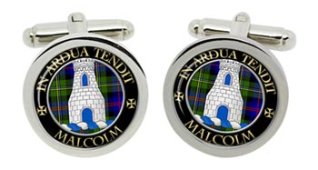 Malcolm Scottish Clan Cufflinks in Chrome Box