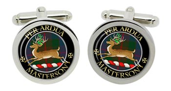 Masterson Scottish Clan Cufflinks in Chrome Box