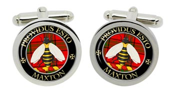 Maxton Scottish Clan Cufflinks in Chrome Box