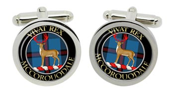 McCorquodale Scottish Clan Cufflinks in Chrome Box