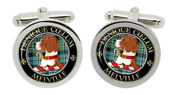 Melville Scottish Clan Cufflinks in Chrome Box