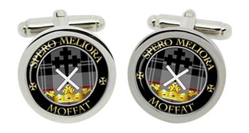 Moffat Scottish Clan Cufflinks in Chrome Box