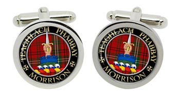 Morrison Scottish Clan Cufflinks in Chrome Box