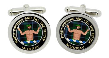 Murray savage Scottish Clan Cufflinks in Chrome Box