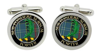 Porter Scottish Clan Cufflinks in Chrome Box