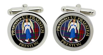 Preston Scottish Clan Cufflinks in Chrome Box