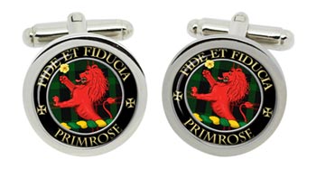 Primrose Scottish Clan Cufflinks in Chrome Box