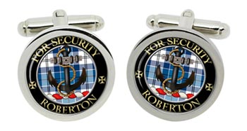 Roberton Scottish Clan Cufflinks in Chrome Box