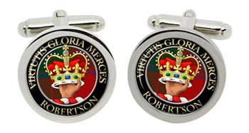 Robertson Scottish Clan Cufflinks in Chrome Box