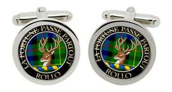 Rollo Scottish Clan Cufflinks in Chrome Box