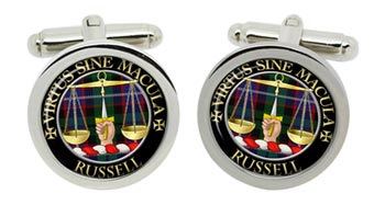 Russell Scottish Clan Cufflinks in Chrome Box