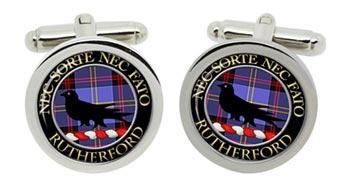 Rutherford Scottish Clan Cufflinks in Chrome Box
