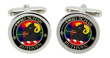 Ruthven Scottish Clan Cufflinks in Chrome Box
