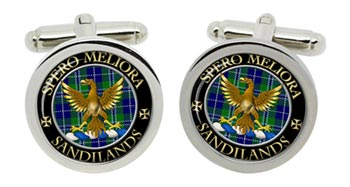 Sandilands Scottish Clan Cufflinks in Chrome Box