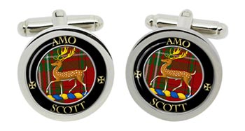 Scott Scottish Clan Cufflinks in Chrome Box