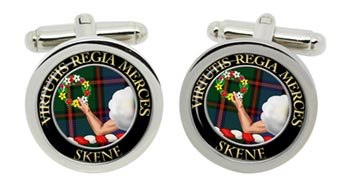 Skene Scottish Clan Cufflinks in Chrome Box