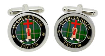 Taylor Scottish Clan Cufflinks in Chrome Box