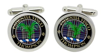 Thompson Scottish Clan Cufflinks in Chrome Box