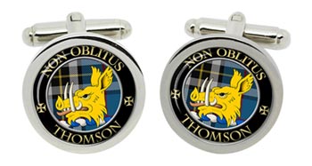 Thomson (Mactavish) Scottish Clan Cufflinks in Chrome Box