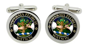 Watson Scottish Clan Cufflinks in Chrome Box