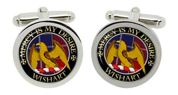 Wishart Scottish Clan Cufflinks in Chrome Box