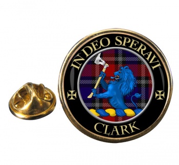 Clark lion Scottish Clan Round Pin Badge