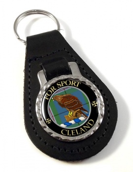 Cleland Scottish Clan Leather Key Fob