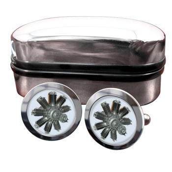 Clerget Engine Round Cufflinks