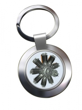 Clerget Engine Chrome Key Ring