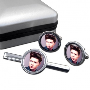 Cliff Richard Round Cufflink and Tie Clip Set