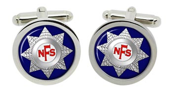 National Fire Service Cufflinks in Chrome Box