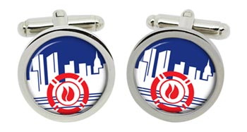 New York City Fire Department Cufflinks in Chrome Box