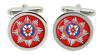 Northern Ireland Fire and Rescue Cufflinks in Chrome Box