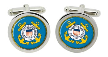 United States Coast Guard Cufflinks in Chrome Box