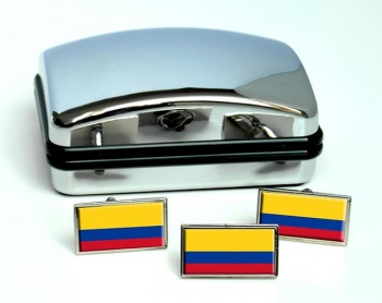 Colombia Flag Cufflink and Tie Pin Set