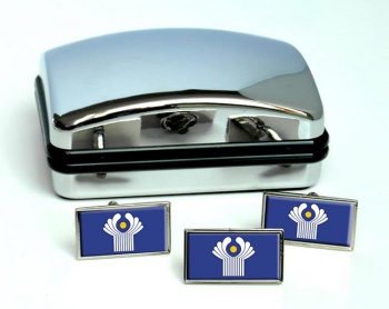 Commonwealth of Independent States (CIS) Flag Cufflink and Tie Pin Set