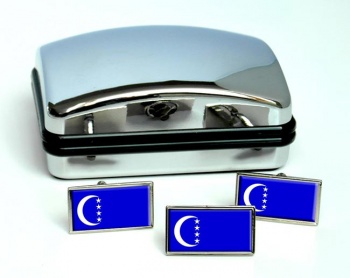 Grande Comore Ngazidja Flag Cufflink and Tie Pin Set