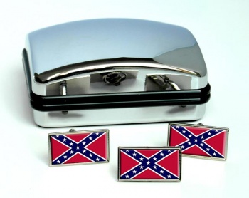 Confederate Battle Flag Flag Cufflink and Tie Pin Set