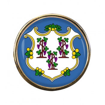 Connecticut Round Pin Badge