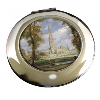 Salisbury Cathedral by Constable Round Mirror