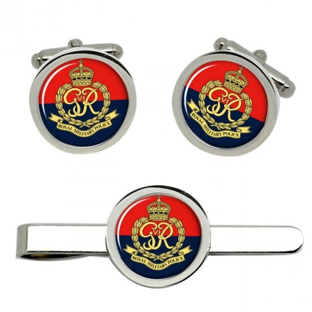 Corps of Royal Military Police (RMP) GR Cufflinks and Tie Clip Set