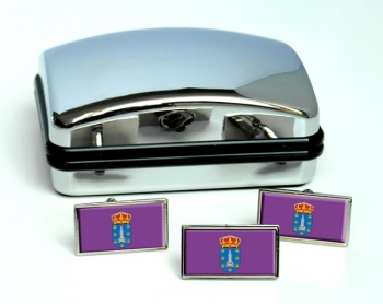 A Coruna (Spain) Flag Cufflink and Tie Pin Set