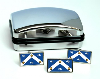 RAF Station Cranwell College Rectangle Cufflink and Tie Pin Set