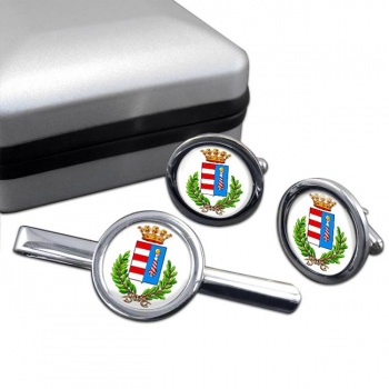 Cremona (Italy) Round Cufflink and Tie Clip Set